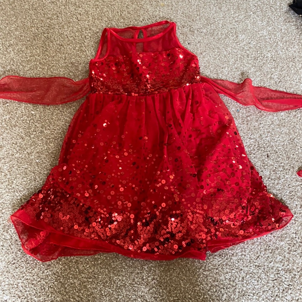 Size 8 dress. Red w/ sequins